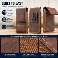 ⚡Big Discount | Waist Belt Cell Phone Pouch 📱 Multi-Pocket Leather Holster with Card Holder thumbnail 2