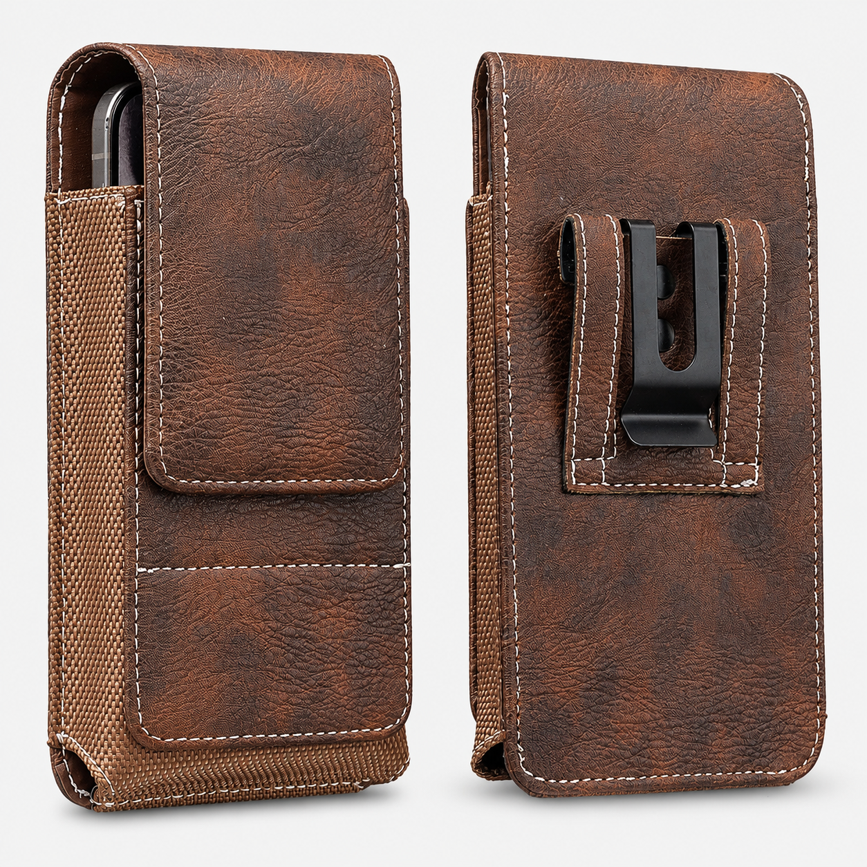 ⚡Big Discount | Waist Belt Cell Phone Pouch 📱 Multi-Pocket Leather Holster with Card Holder thumbnail 11