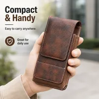 ⚡Big Discount | Waist Belt Cell Phone Pouch 📱 Multi-Pocket Leather Holster with Card Holder thumbnail 7
