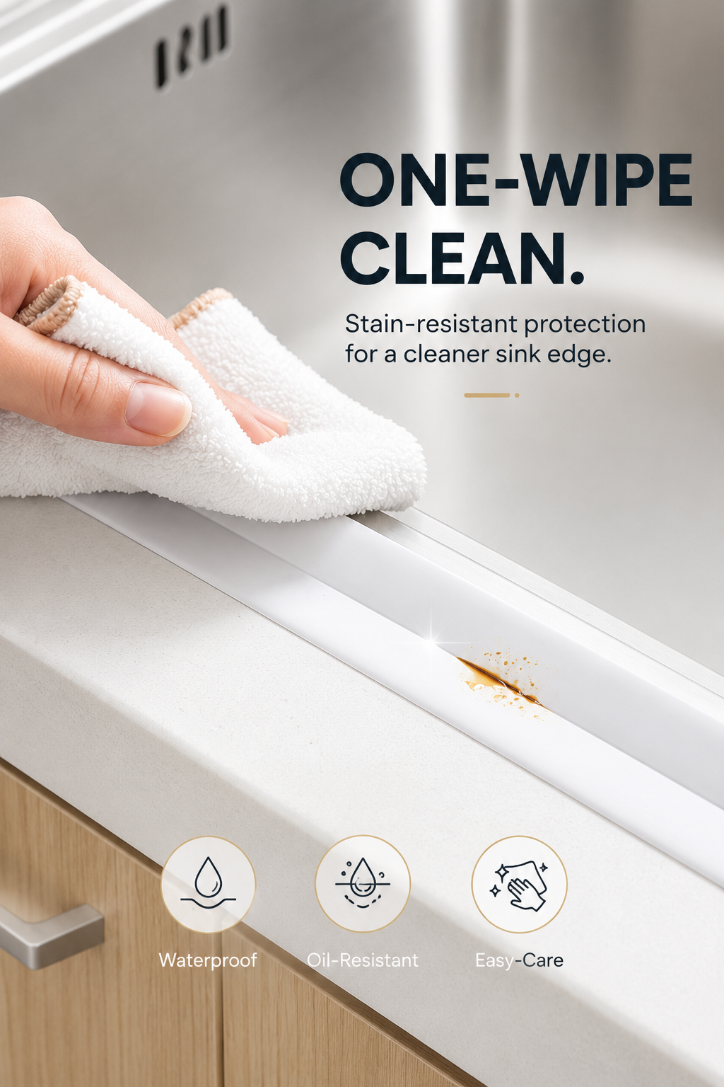 💧 Waterproof PVC Sealing Tape — Self-Adhesive Sink & Bathroom Edge Strip for Clean, Leak-Proof Corners thumbnail 8