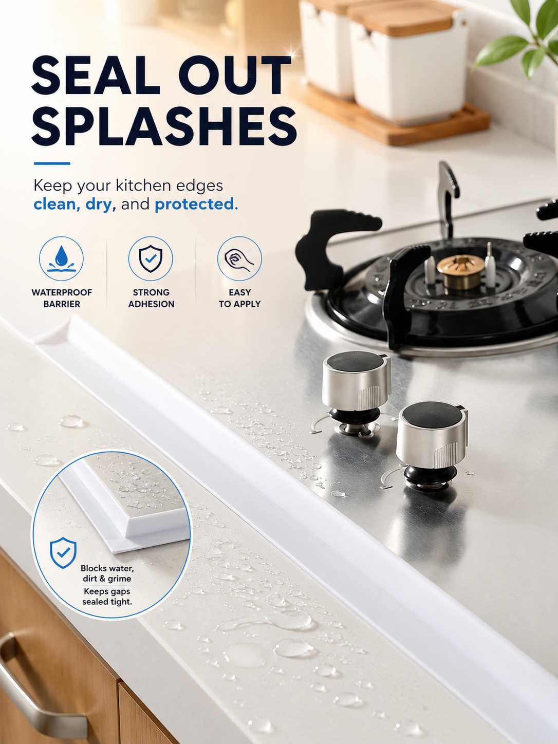 💧 Waterproof PVC Sealing Tape — Self-Adhesive Sink & Bathroom Edge Strip for Clean, Leak-Proof Corners thumbnail 3