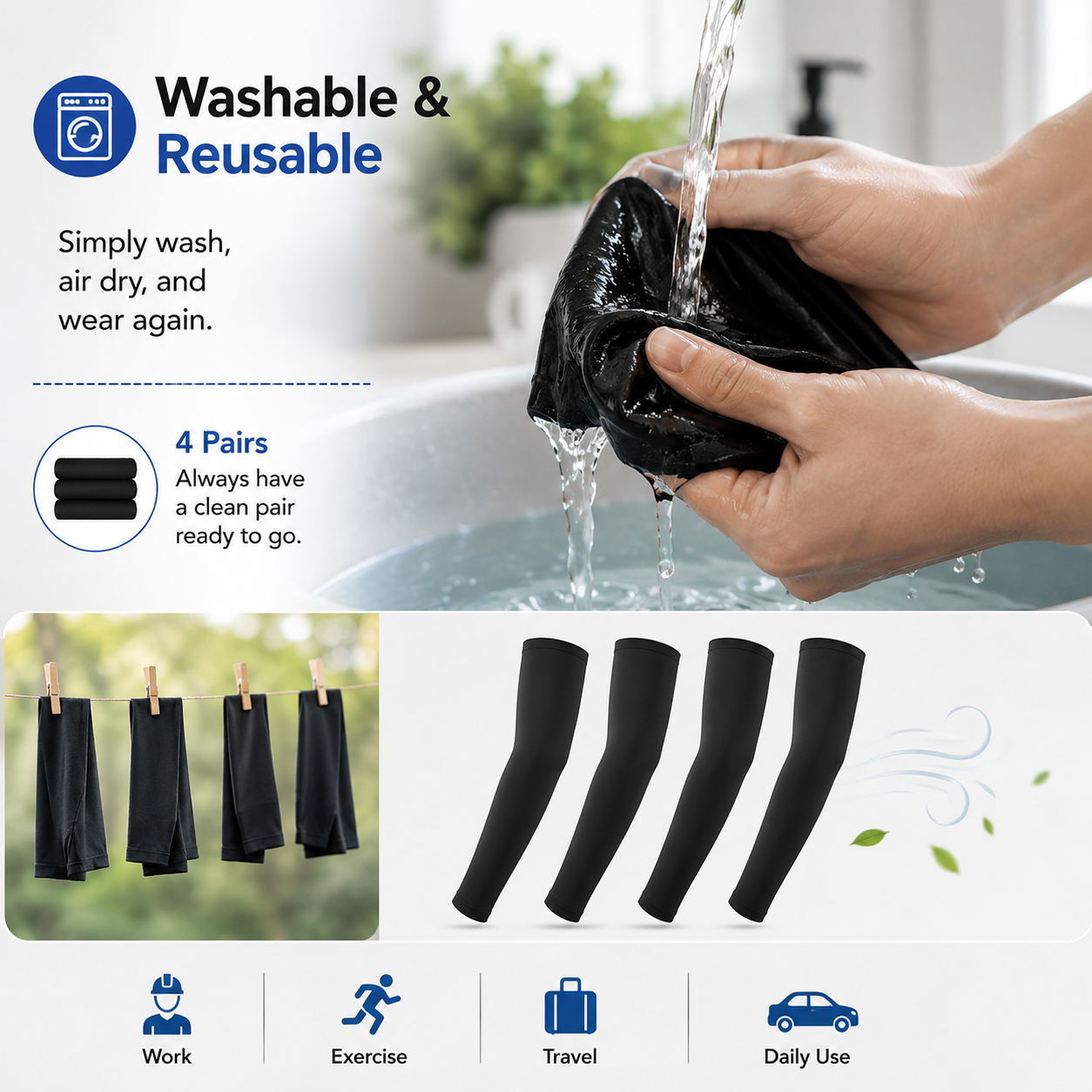 4 Pairs Cooling Arm Sleeves – 50% OFF ☀️ thumbnail 8