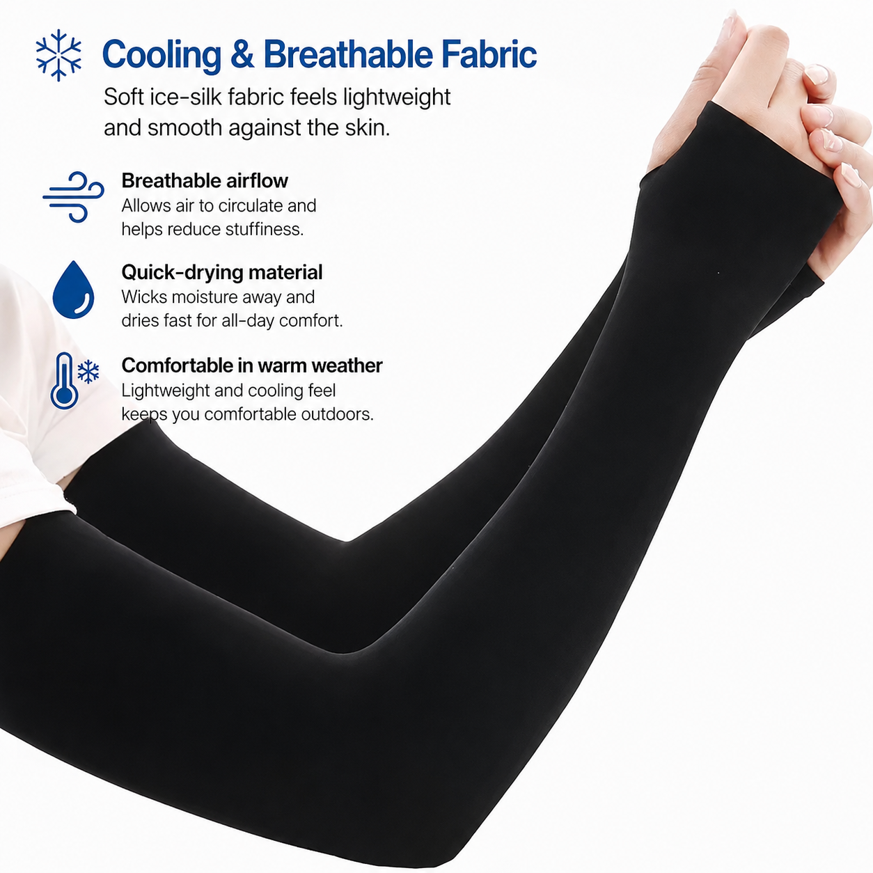 4 Pairs Cooling Arm Sleeves – 50% OFF ☀️ thumbnail 3