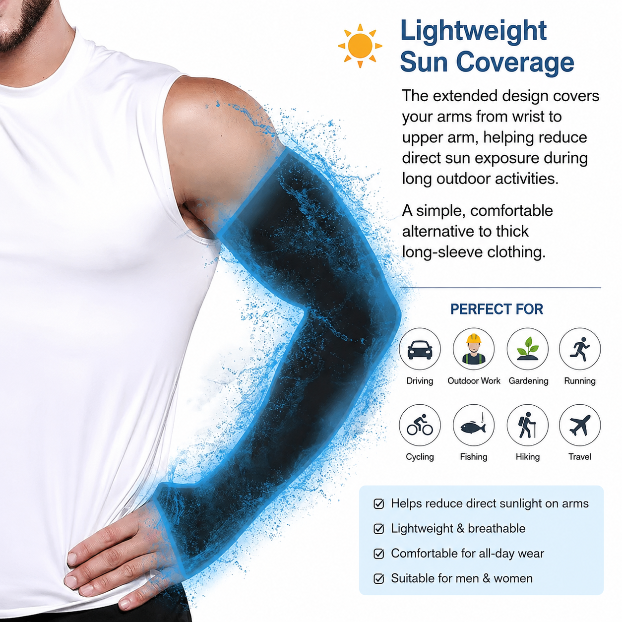 4 Pairs Cooling Arm Sleeves – 50% OFF ☀️ thumbnail 2