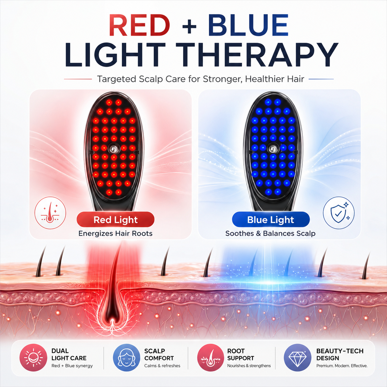 💎 Premium Electric Scalp Care Comb — Vibration Massage, LED Care & Fine Mist Spray Technology thumbnail 4