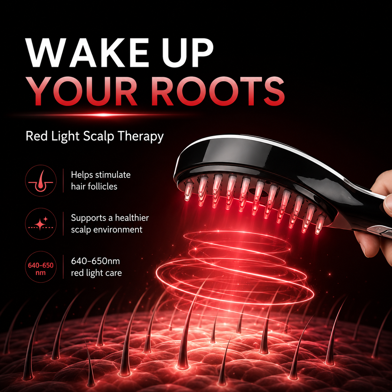 💎 Premium Electric Scalp Care Comb — Vibration Massage, LED Care & Fine Mist Spray Technology thumbnail 9
