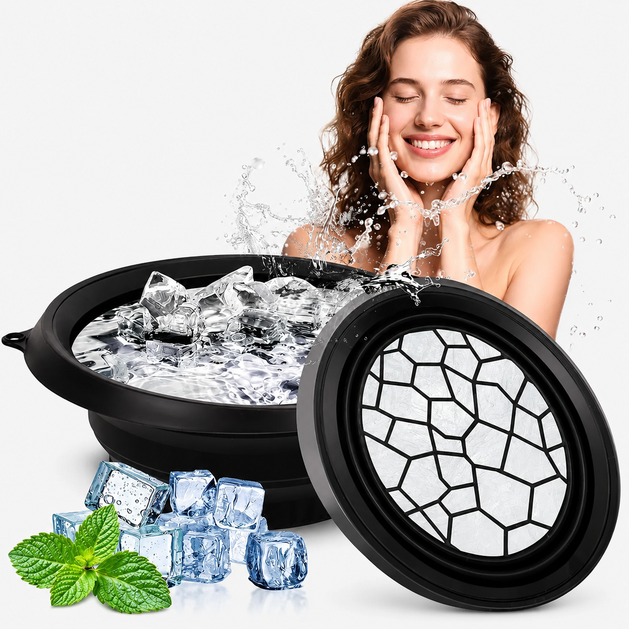 ⚡Big Discount | Foldable Silicone Facial Ice Bath Bowl, Ice Face Bowl with Built-in Ice Tray❄️ thumbnail 9