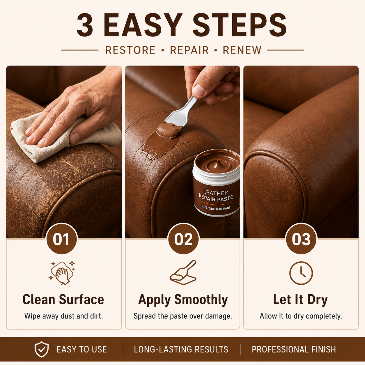 🛋️ Leather Scratch & Peel Repair Paste – Restore Worn Leather at Home | 49% OFF 💥 thumbnail 6