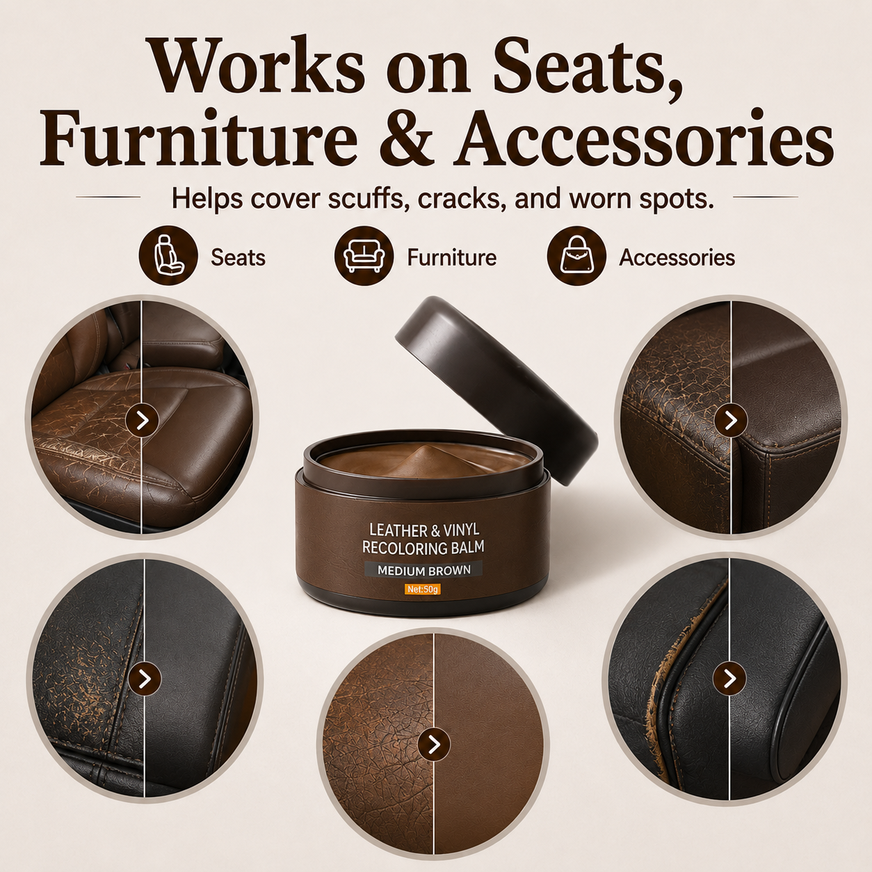 🛋️ Leather Scratch & Peel Repair Paste – Restore Worn Leather at Home | 49% OFF 💥 thumbnail 2