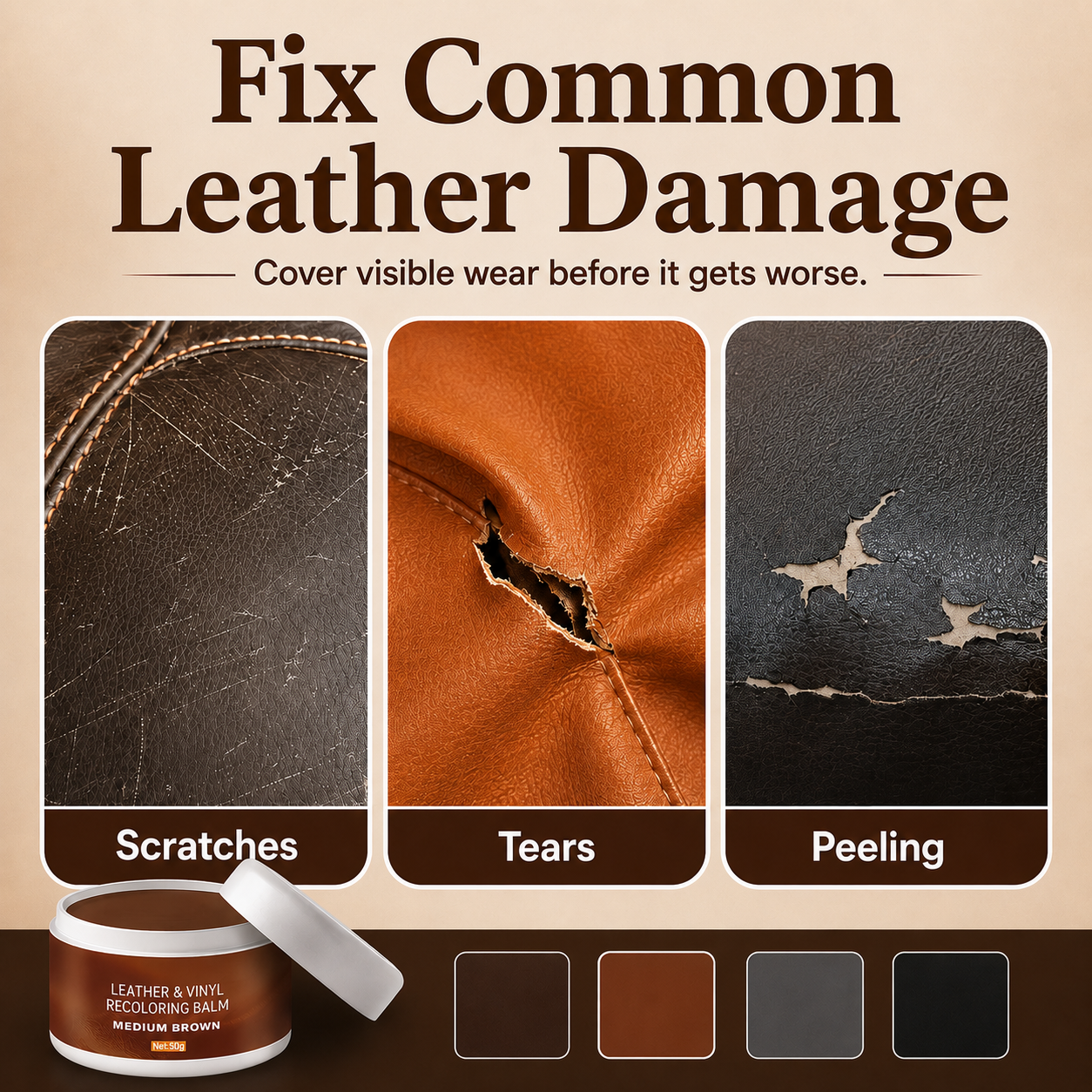 🛋️ Leather Scratch & Peel Repair Paste – Restore Worn Leather at Home | 49% OFF 💥 thumbnail 3