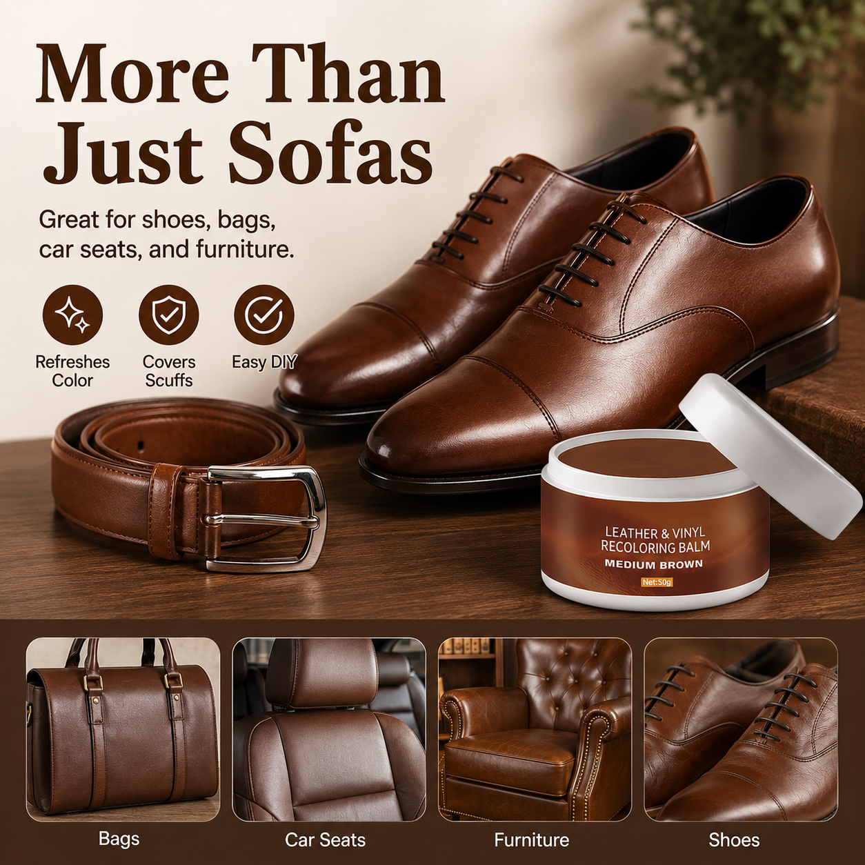 🛋️ Leather Scratch & Peel Repair Paste – Restore Worn Leather at Home | 49% OFF 💥 - Image 1