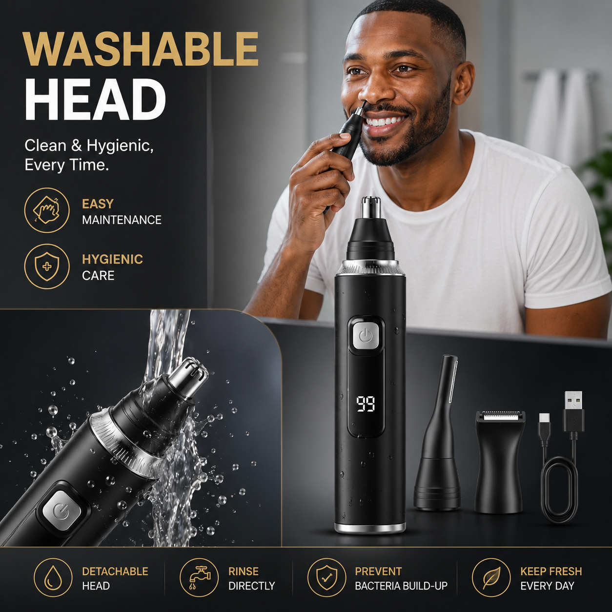⚡ LIMITED-TIME OFFER — SAVE 49% + FREE US SHIPPING - Precision Nose & Ear Hair Trimmer 🏆💈 thumbnail 3