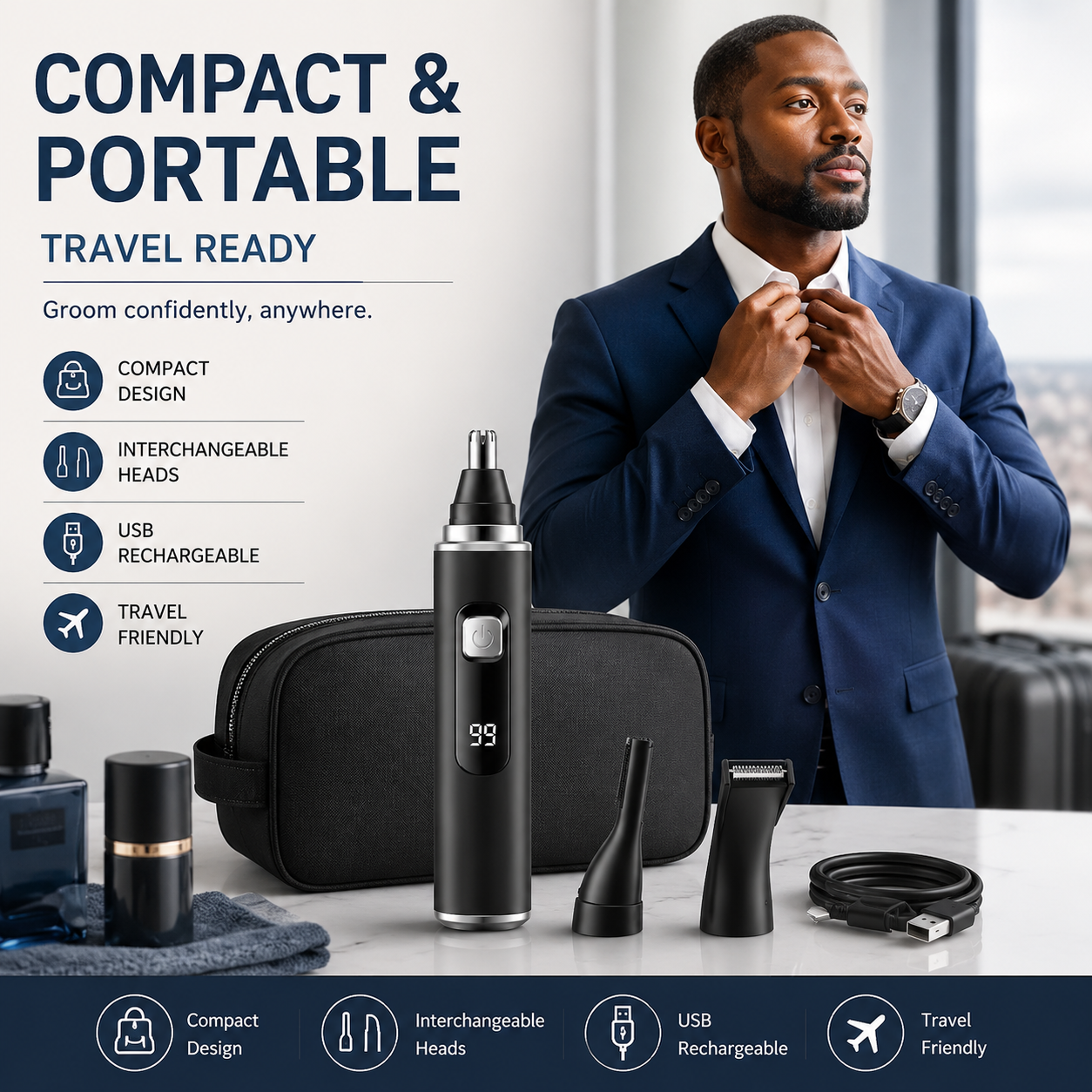 ⚡ LIMITED-TIME OFFER — SAVE 49% + FREE US SHIPPING - Precision Nose & Ear Hair Trimmer 🏆💈 - Image 1