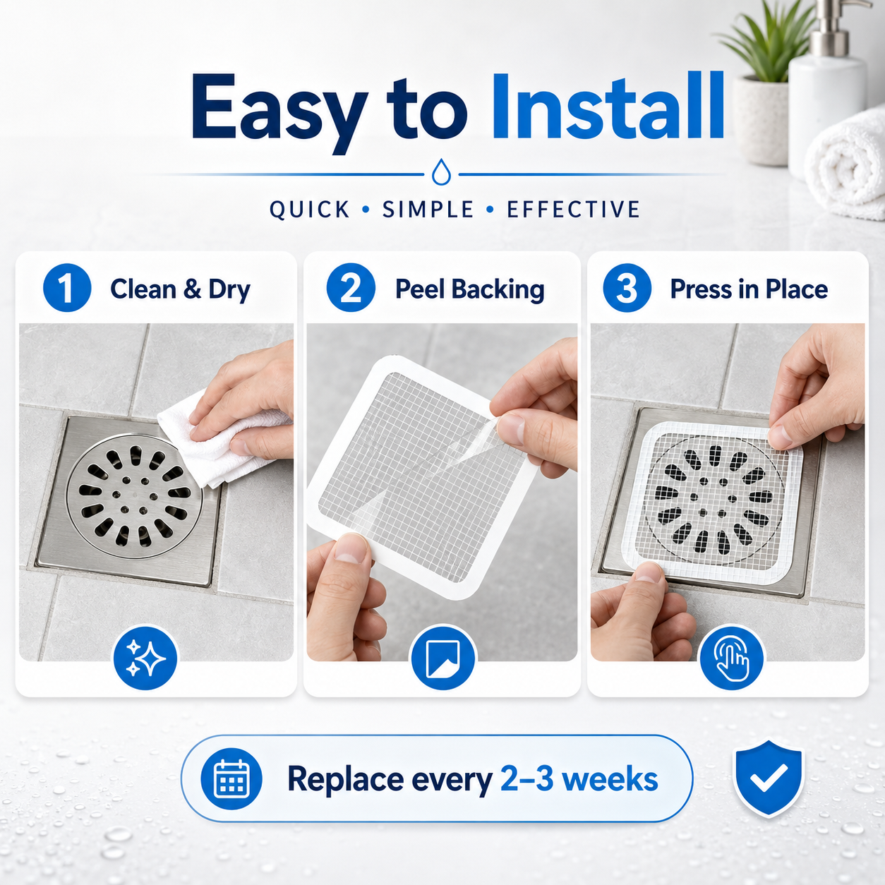 Hot Sale🔥Shower Drain Hair Catcher Mesh Stickers thumbnail 6