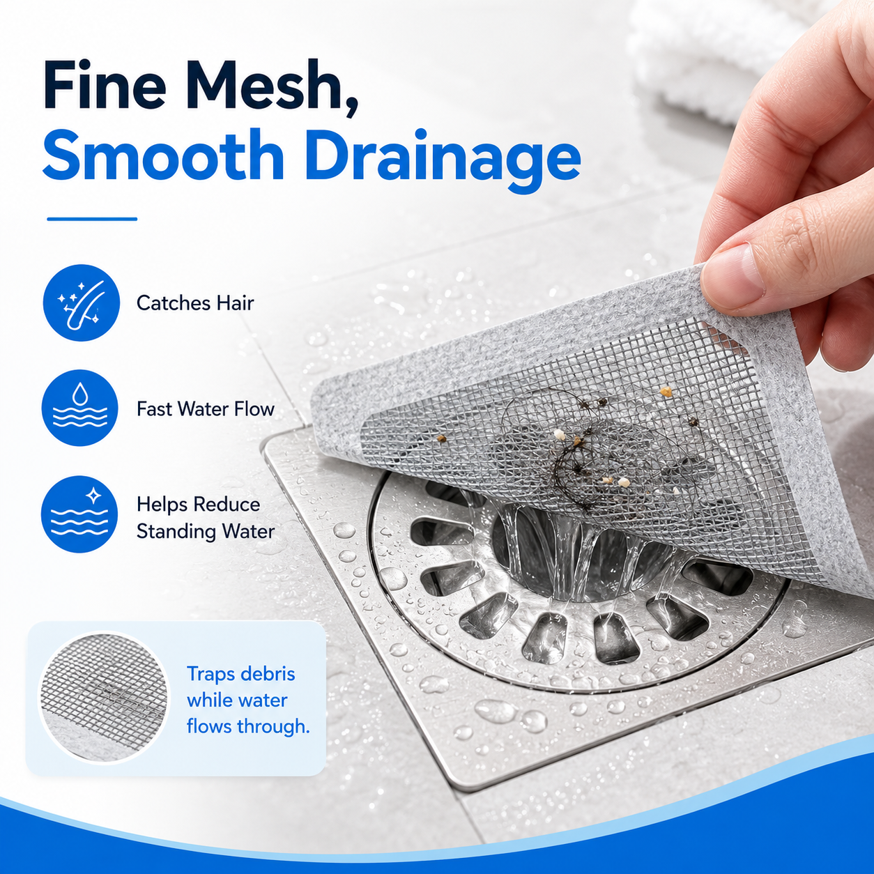 Hot Sale🔥Shower Drain Hair Catcher Mesh Stickers thumbnail 3