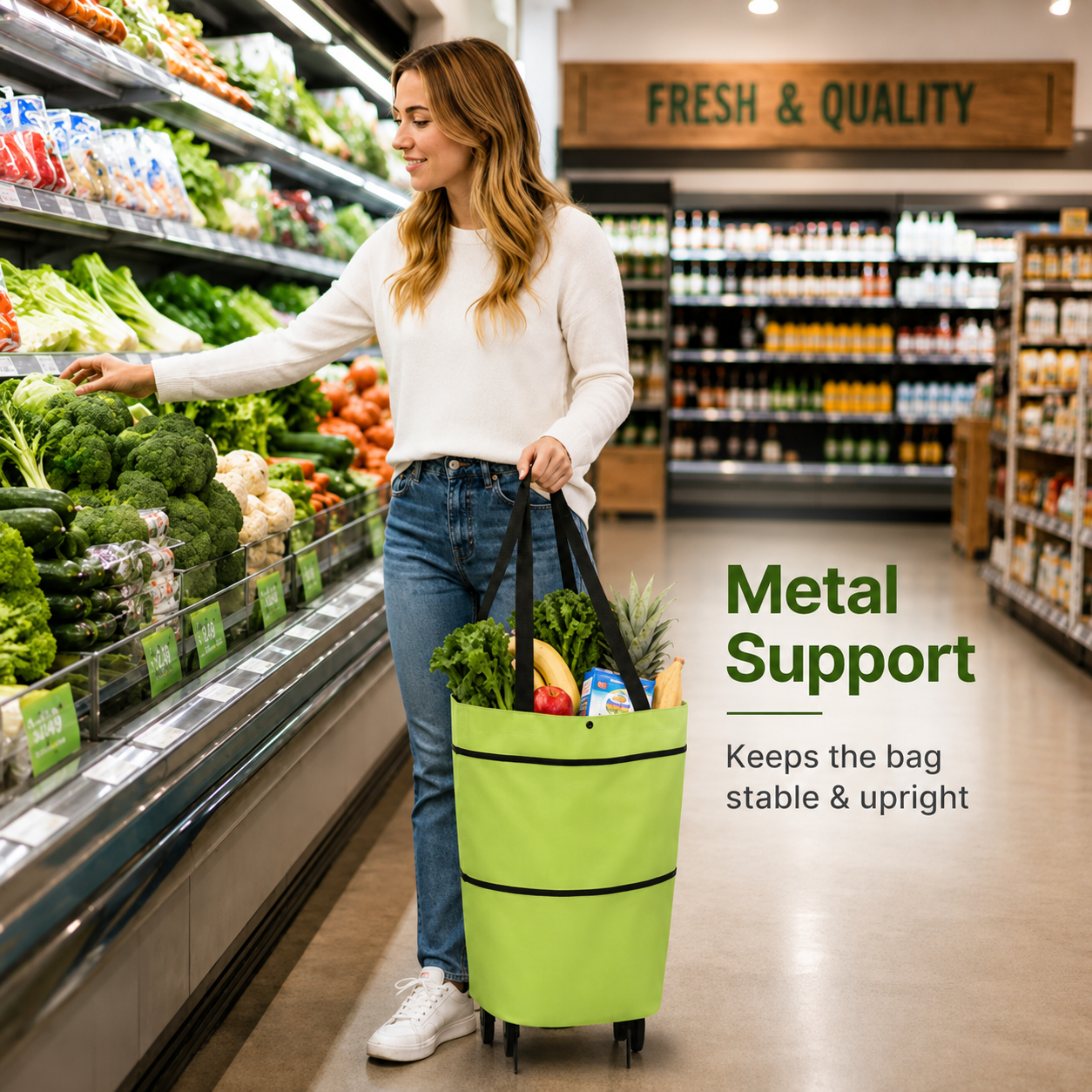 💥SUMMER SALE – 50% OFF ENDS SOON! 🛍️✨ Convertible shopping tote – hides wheels, holds 20kg, expands with zipper! 🏆🏆 thumbnail 6