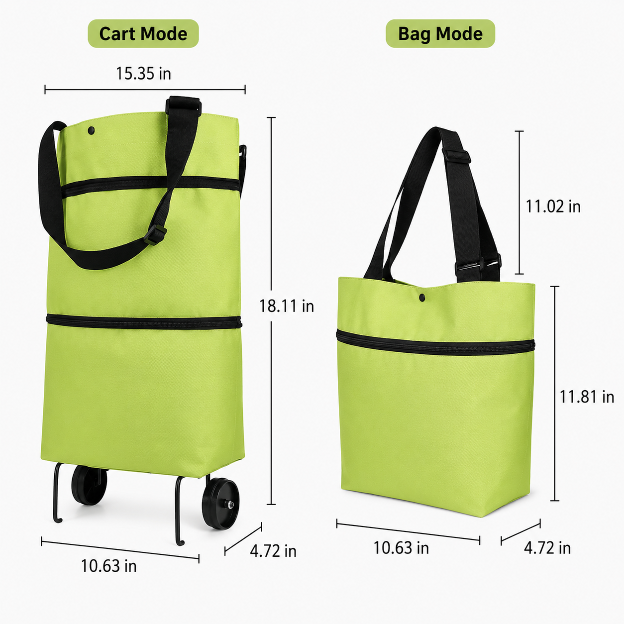 💥SUMMER SALE – 50% OFF ENDS SOON! 🛍️✨ Convertible shopping tote – hides wheels, holds 20kg, expands with zipper! 🏆🏆 thumbnail 8