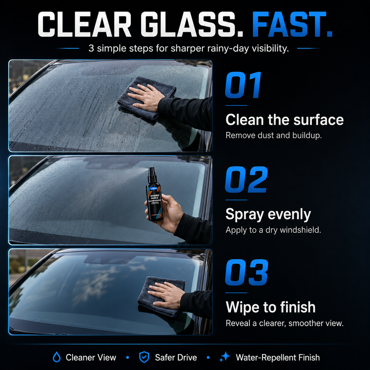 🌧️ Nano Anti-Rain Car Glass Spray — Hydrophobic Windshield Coating for Clearer Rainy Drives thumbnail 11