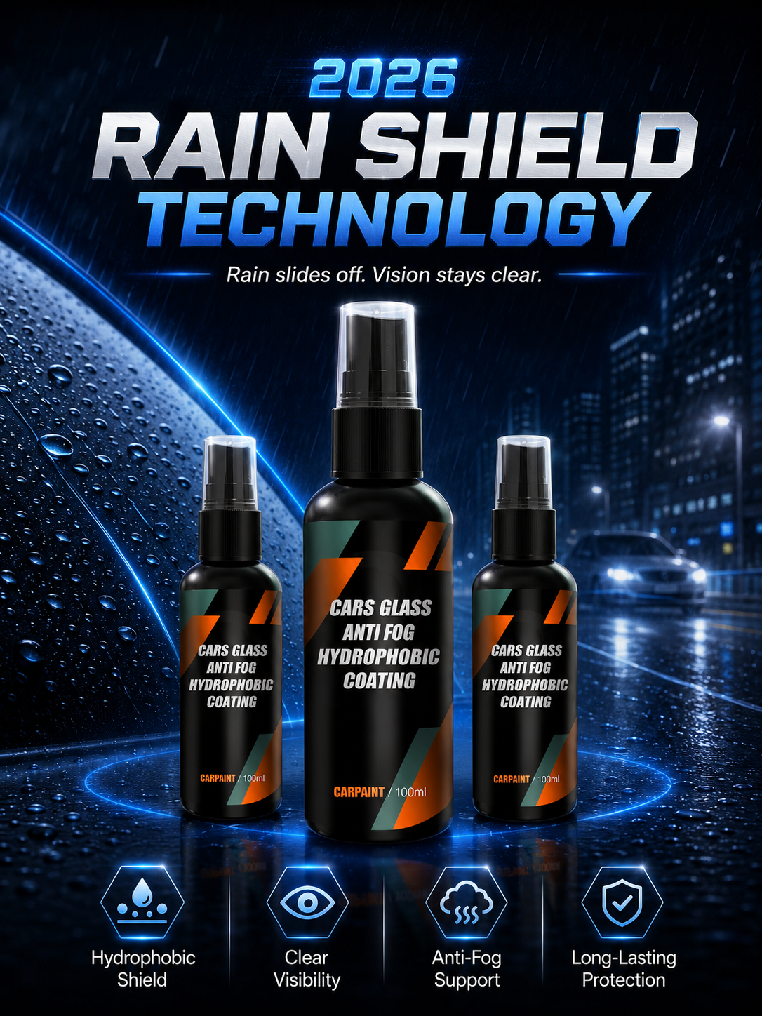 🌧️ Nano Anti-Rain Car Glass Spray — Hydrophobic Windshield Coating for Clearer Rainy Drives thumbnail 4