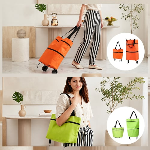 💥SUMMER SALE – 50% OFF ENDS SOON! 🛍️✨ Convertible shopping tote – hides wheels, holds 20kg, expands with zipper! 🏆🏆 thumbnail 9