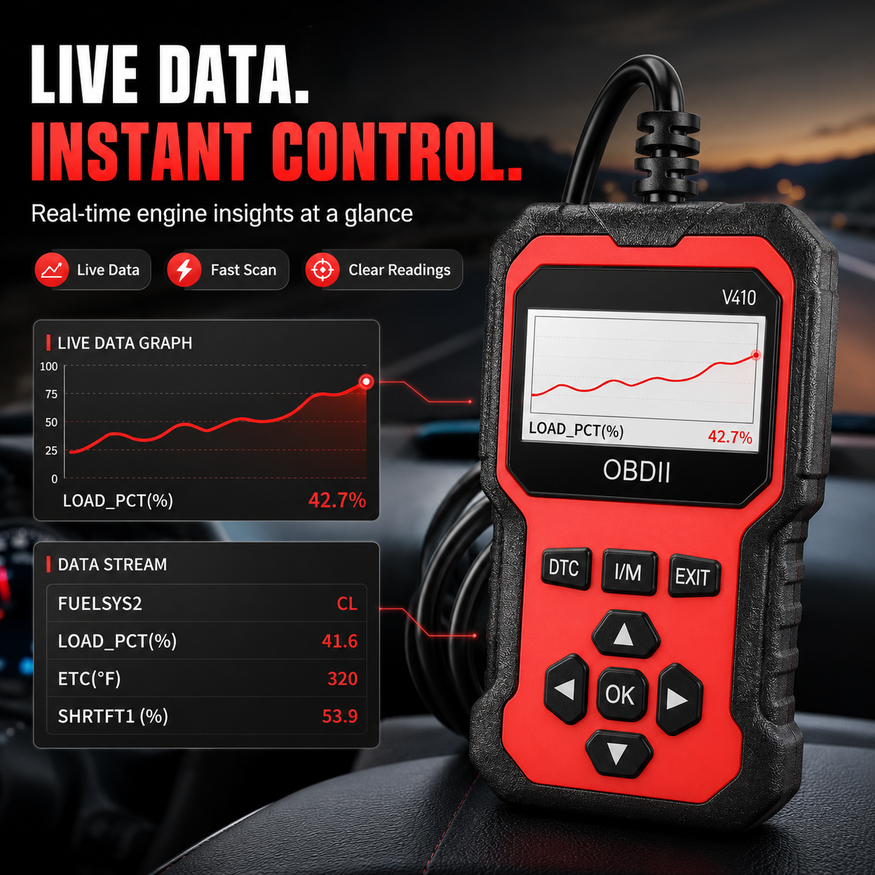 💎 V410 Smart Auto Diagnostic Scanner — Professional Engine, ABS & Oil Reset Support for Everyday Drivers thumbnail 5