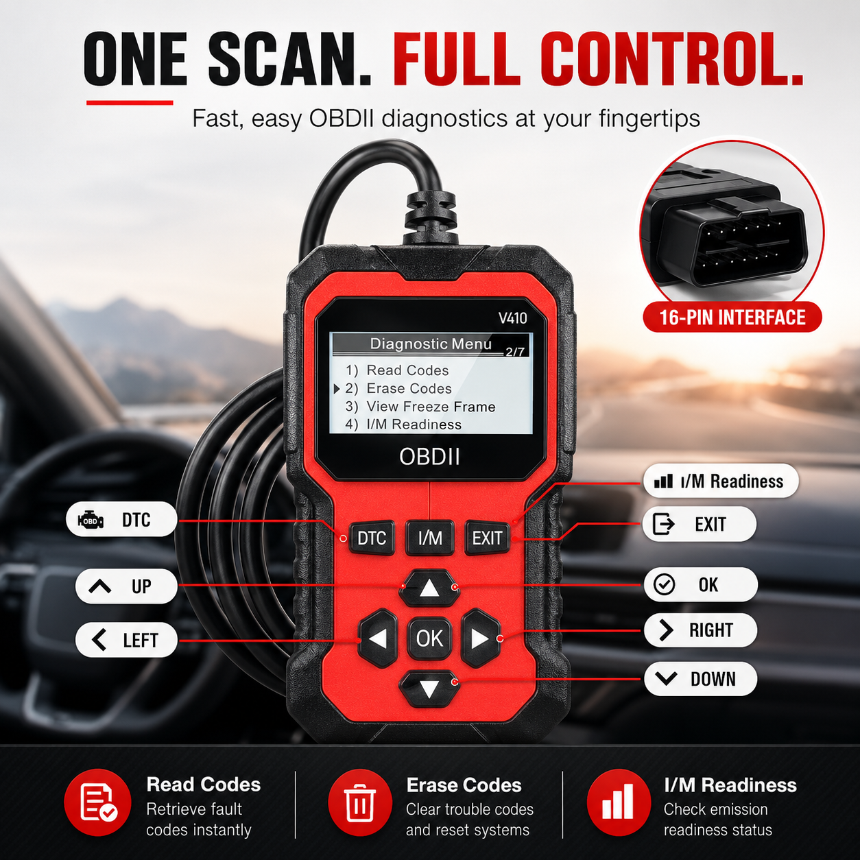 💎 V410 Smart Auto Diagnostic Scanner — Professional Engine, ABS & Oil Reset Support for Everyday Drivers thumbnail 4