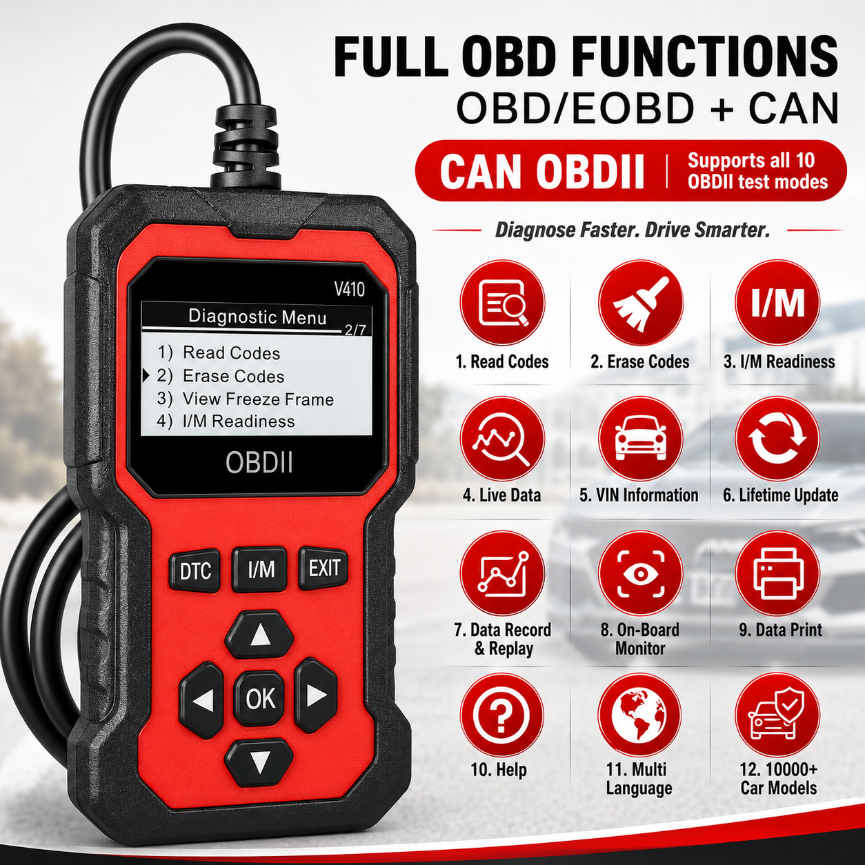 💎 V410 Smart Auto Diagnostic Scanner — Professional Engine, ABS & Oil Reset Support for Everyday Drivers thumbnail 3