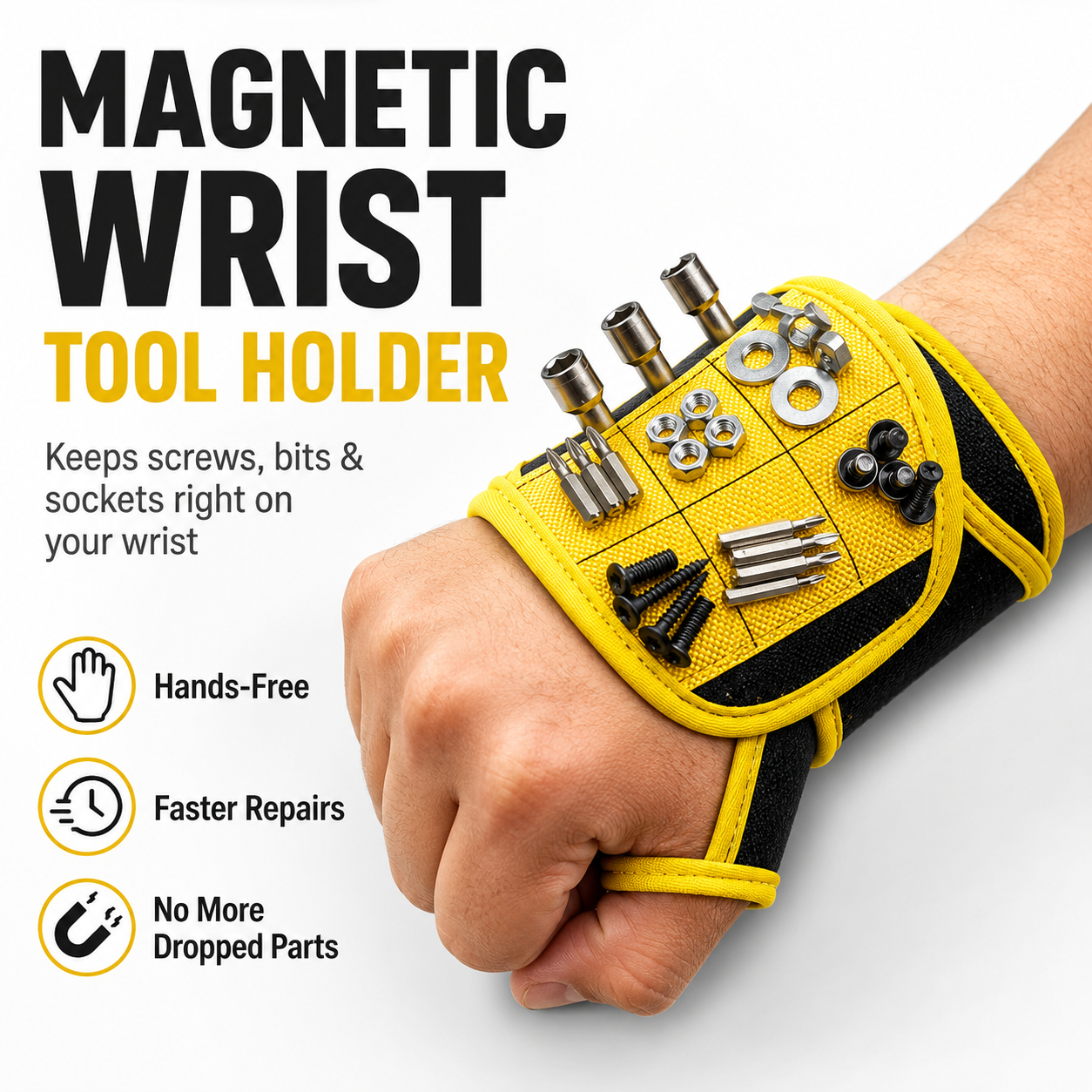 🔧 Hands-Free Magnetic Wrist Tool Holder – No More Dropped Screws | 49% OFF - Image 1