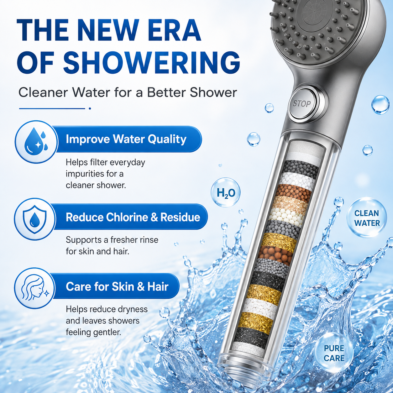 🔥Buy 2 Get 1 Free🔥50% OFF ENDS SOON! 💥 4-in-1 Scalp Massage Multi-functional High Pressure Shower Head 🚿🏆 thumbnail 3