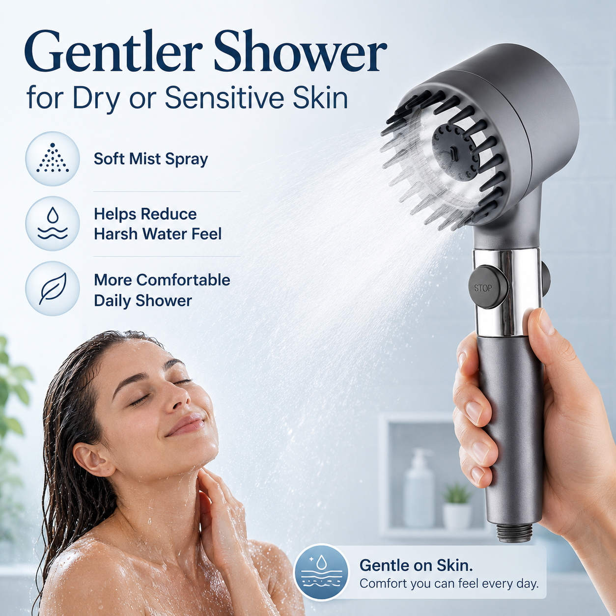 🔥Buy 2 Get 1 Free🔥50% OFF ENDS SOON! 💥 4-in-1 Scalp Massage Multi-functional High Pressure Shower Head 🚿🏆 thumbnail 9