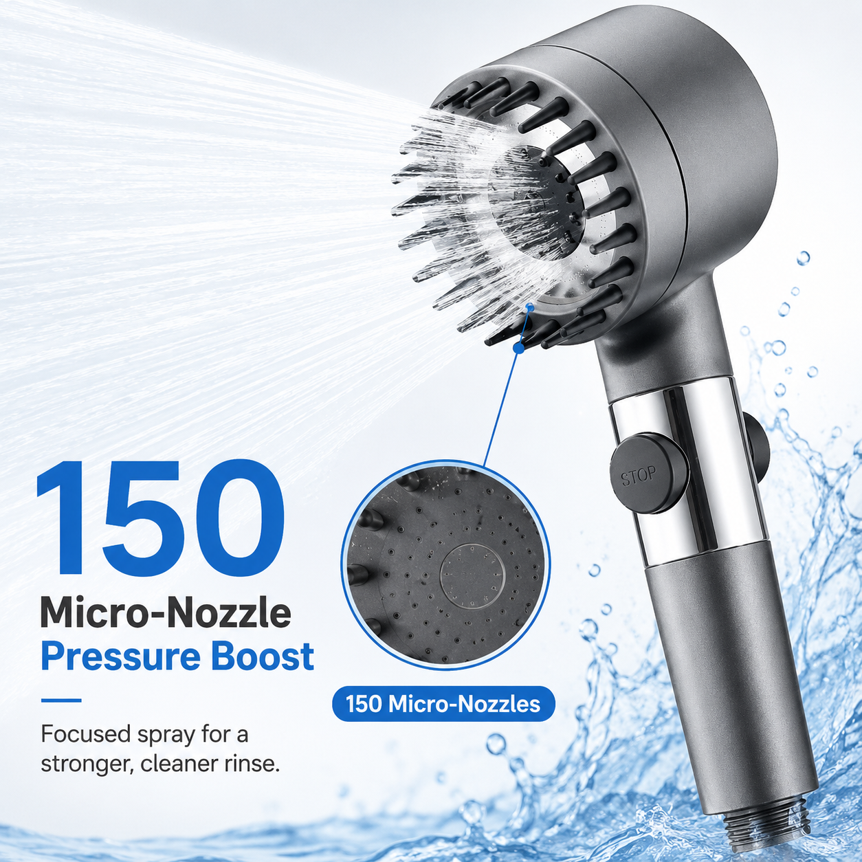 🔥Buy 2 Get 1 Free🔥50% OFF ENDS SOON! 💥 4-in-1 Scalp Massage Multi-functional High Pressure Shower Head 🚿🏆 thumbnail 5