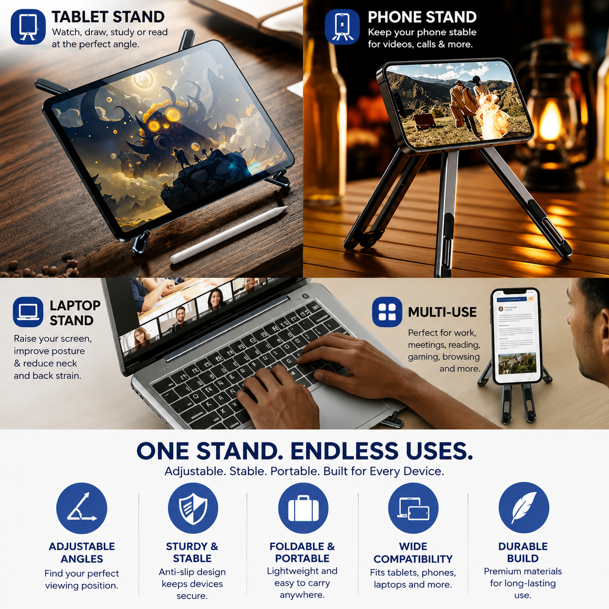 🚀 HOT SALE🔥 Magnetic Tablet Stand — Strong Suction & Foldable Design thumbnail 7