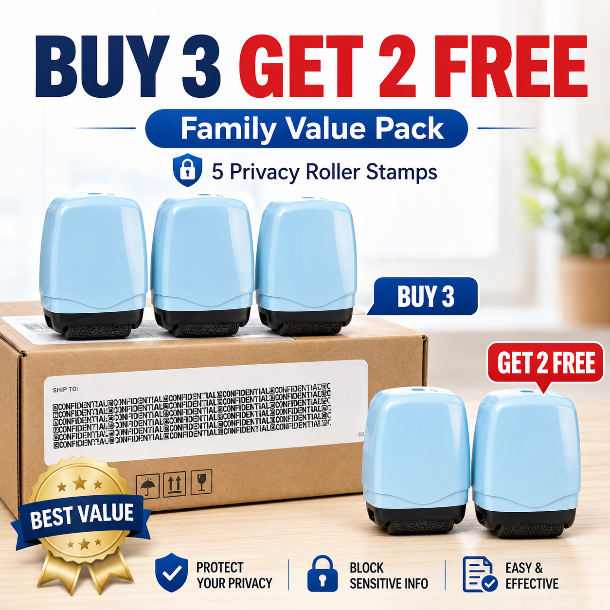 🔥 LIMITED TIME OFFER – BUY 1 GET 1 FREE + FREE SHIPPING 🛡️ Privacy Protection Roller Stamp 🖊️🖊️ thumbnail 7