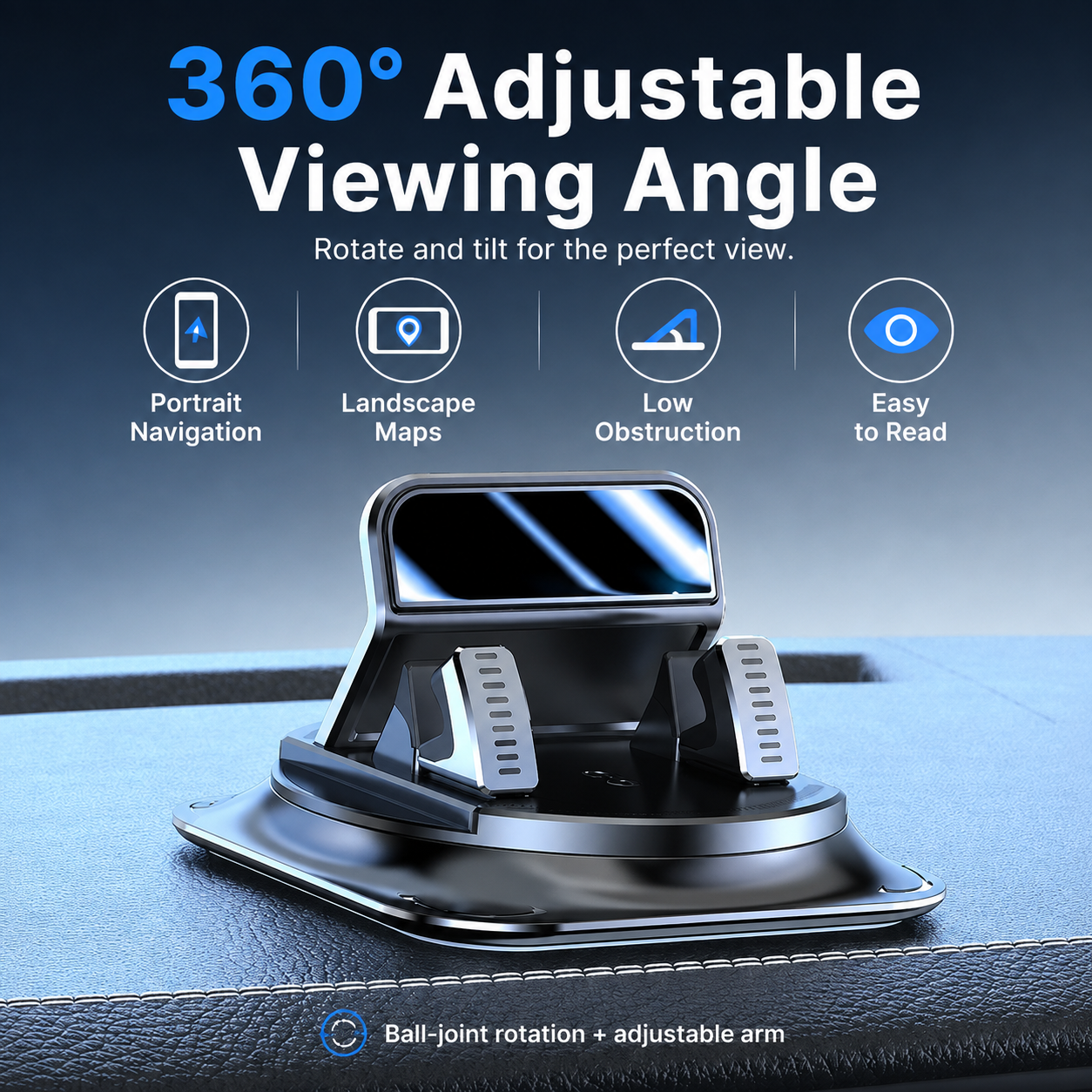 🔥360° Car Phone Holder 🏆 – Rock-Solid Suction, Fits All Phones 🔄 thumbnail 4