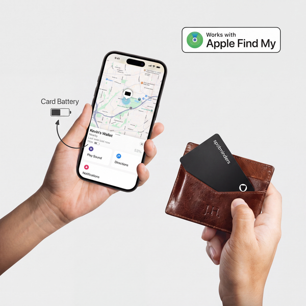 Spotminders card perfectly fitting in wallet