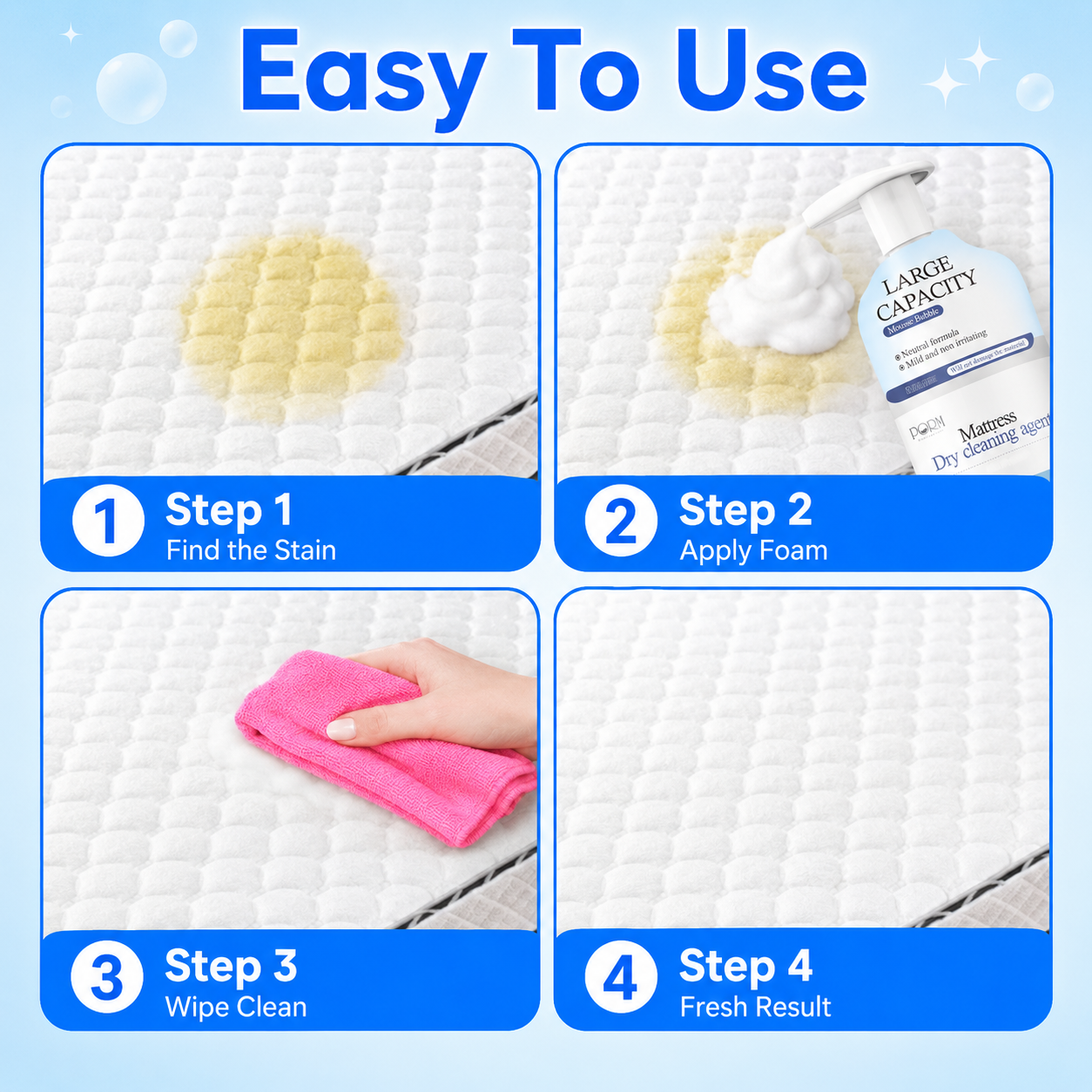 🥳2026 HOT SALE🥳💞50K+ SOLD!💛✨ 55% OFF! 🏆 Mattress & Upholstery Spot-Cleaning Foam 🧼 thumbnail 5