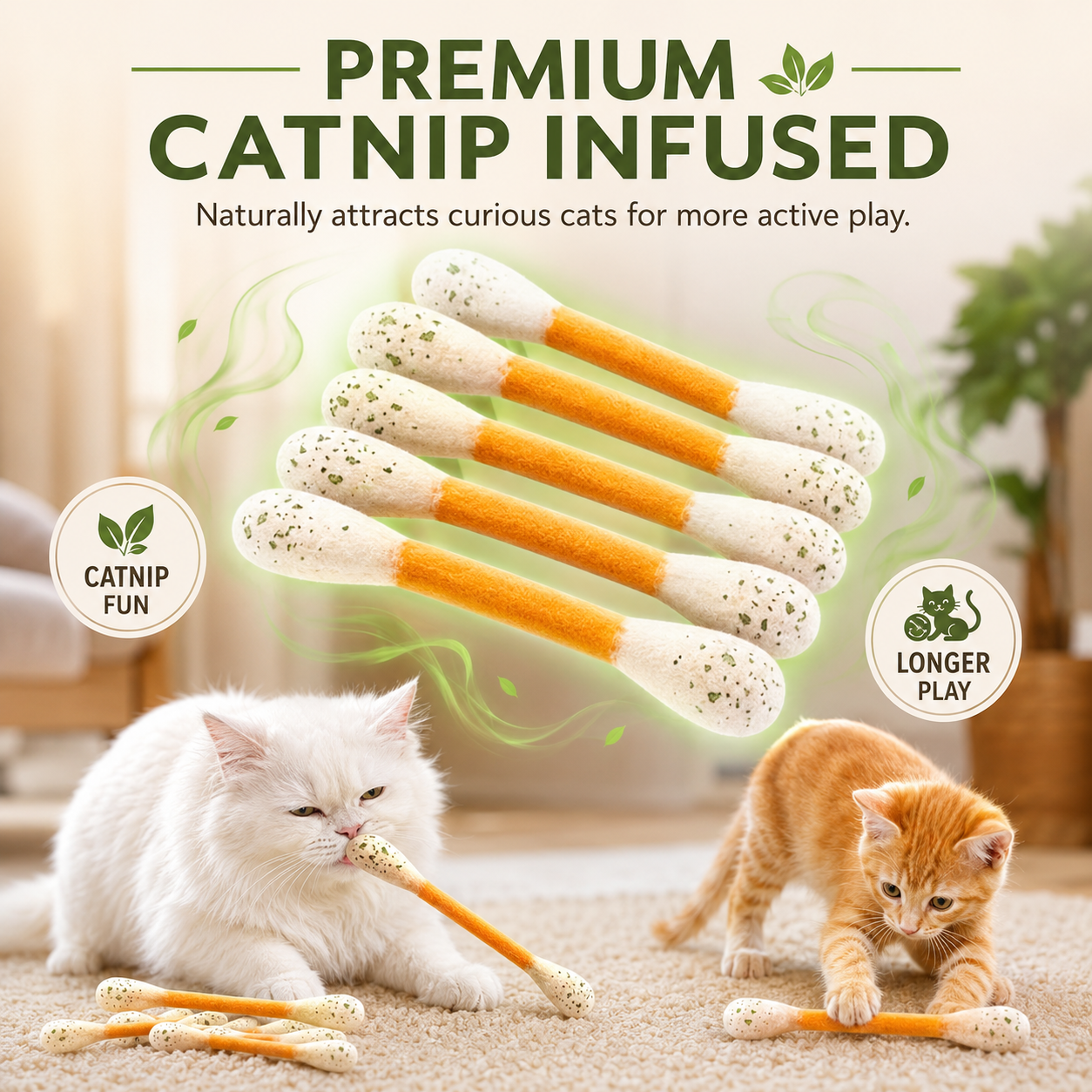🥳2026 HOT SALE🥳💞50K+ SOLD!💛✨ BUY 2 GET 1 FREE 🏆 Giant Catnip Swab Toys 🧼 thumbnail 3