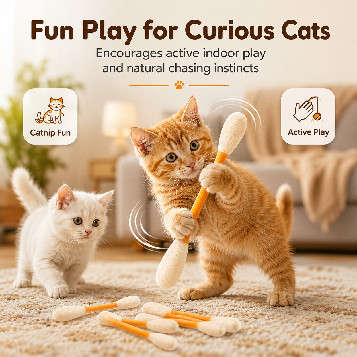 🥳2026 HOT SALE🥳💞50K+ SOLD!💛✨ BUY 2 GET 1 FREE 🏆 Giant Catnip Swab Toys 🧼 thumbnail 2