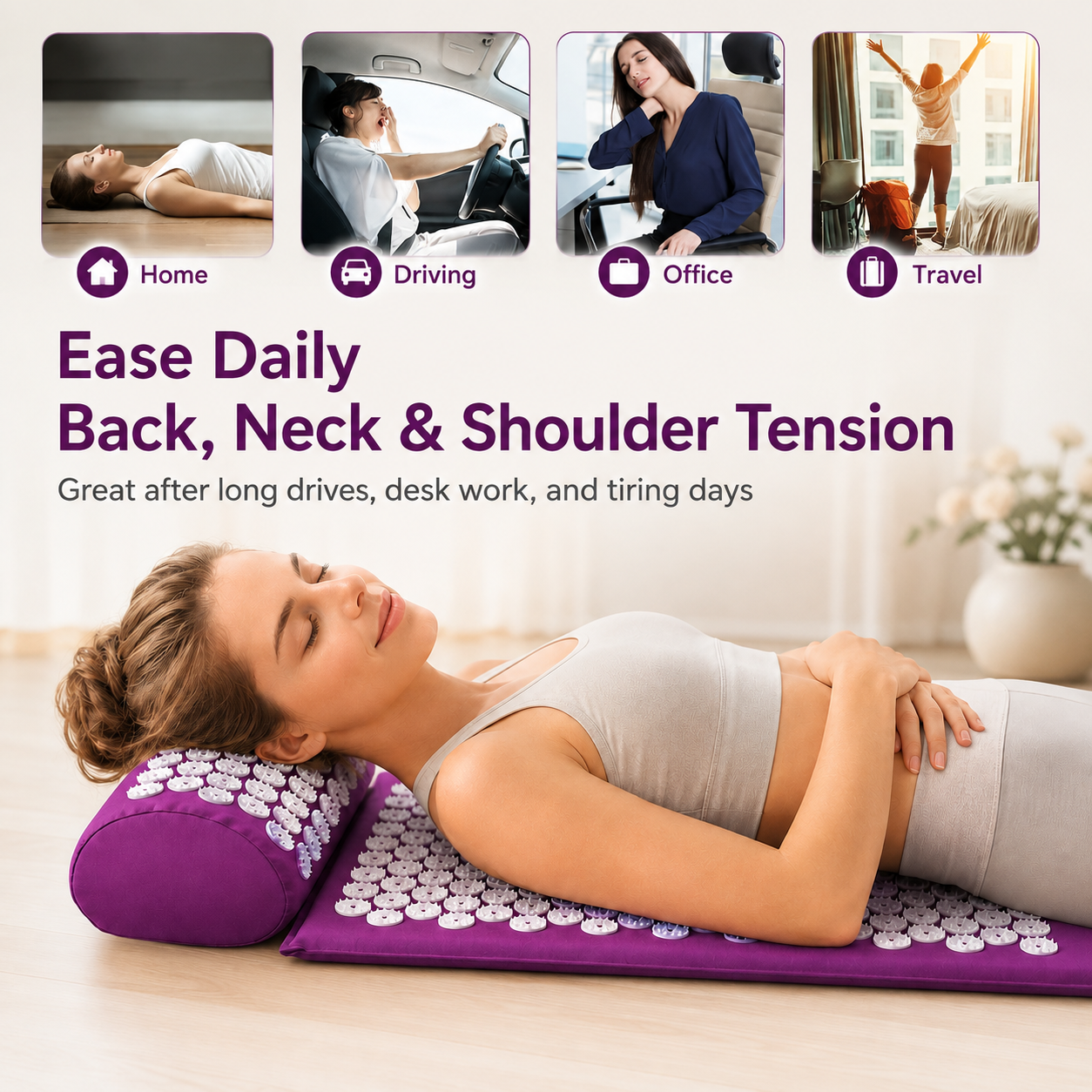 🔥 Back & Neck Tension Relief Acupressure Mat Set – 49% OFF 💆‍♀️ thumbnail 2