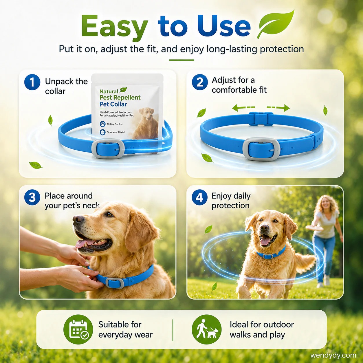 🥳2026 HOT SALE🥳💞50K+ SOLD!💛✨Natural Collar with Essential Oils – For a More Comfortable Stay Out🐶 thumbnail 8