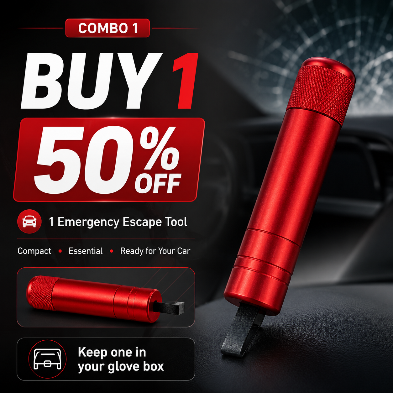 🥳2026 HOT SALE🥳💞50K+ SOLD!💛✨ BUY 2 GET 1 FREE 🏆 2-in-1 Car Emergency Escape Tool 🛡️ thumbnail 12