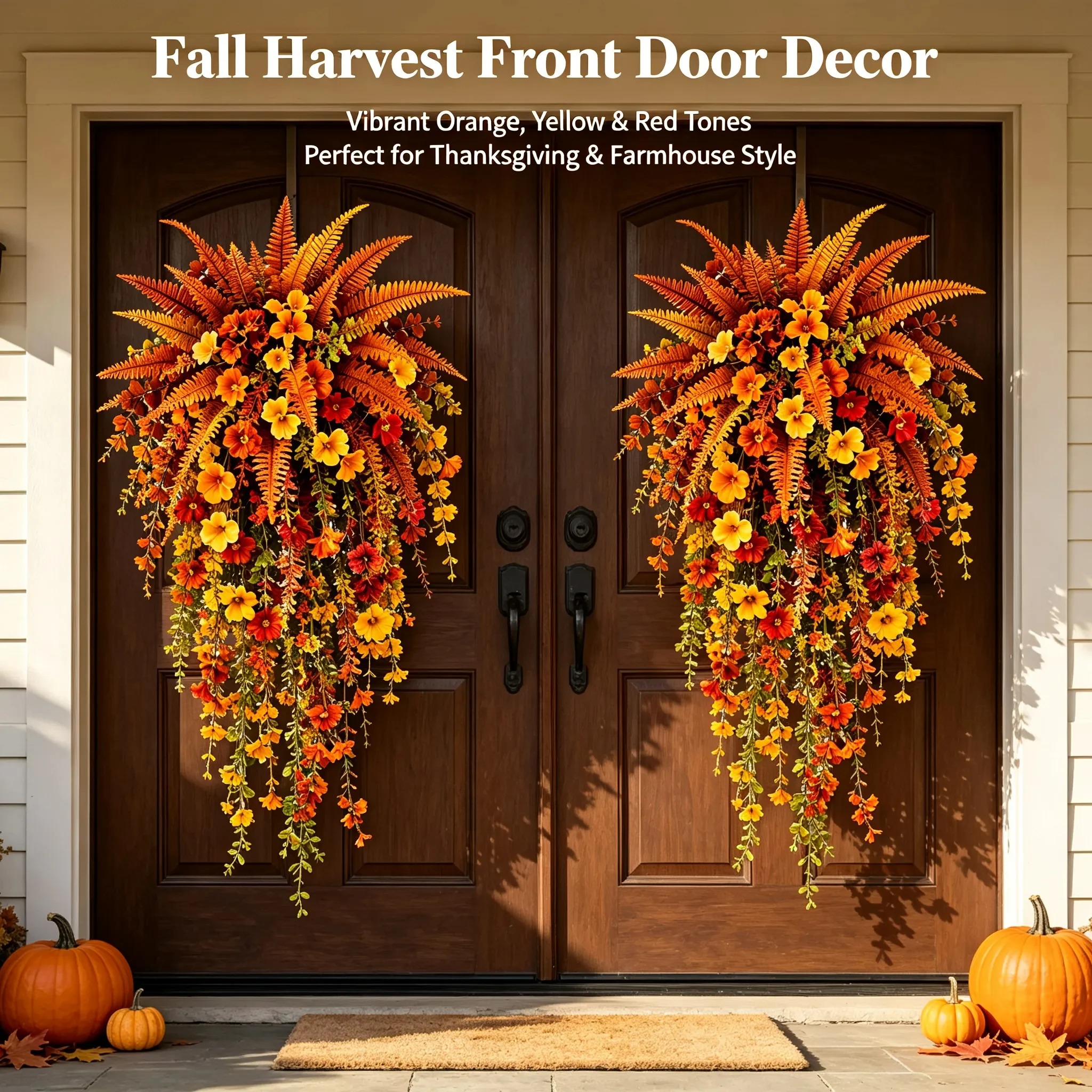 🔥On Sale Only Today 🍂 Artificial Fern for Autumn Outdoor Decor– Autumn Porch & Door Decoration - Image 1