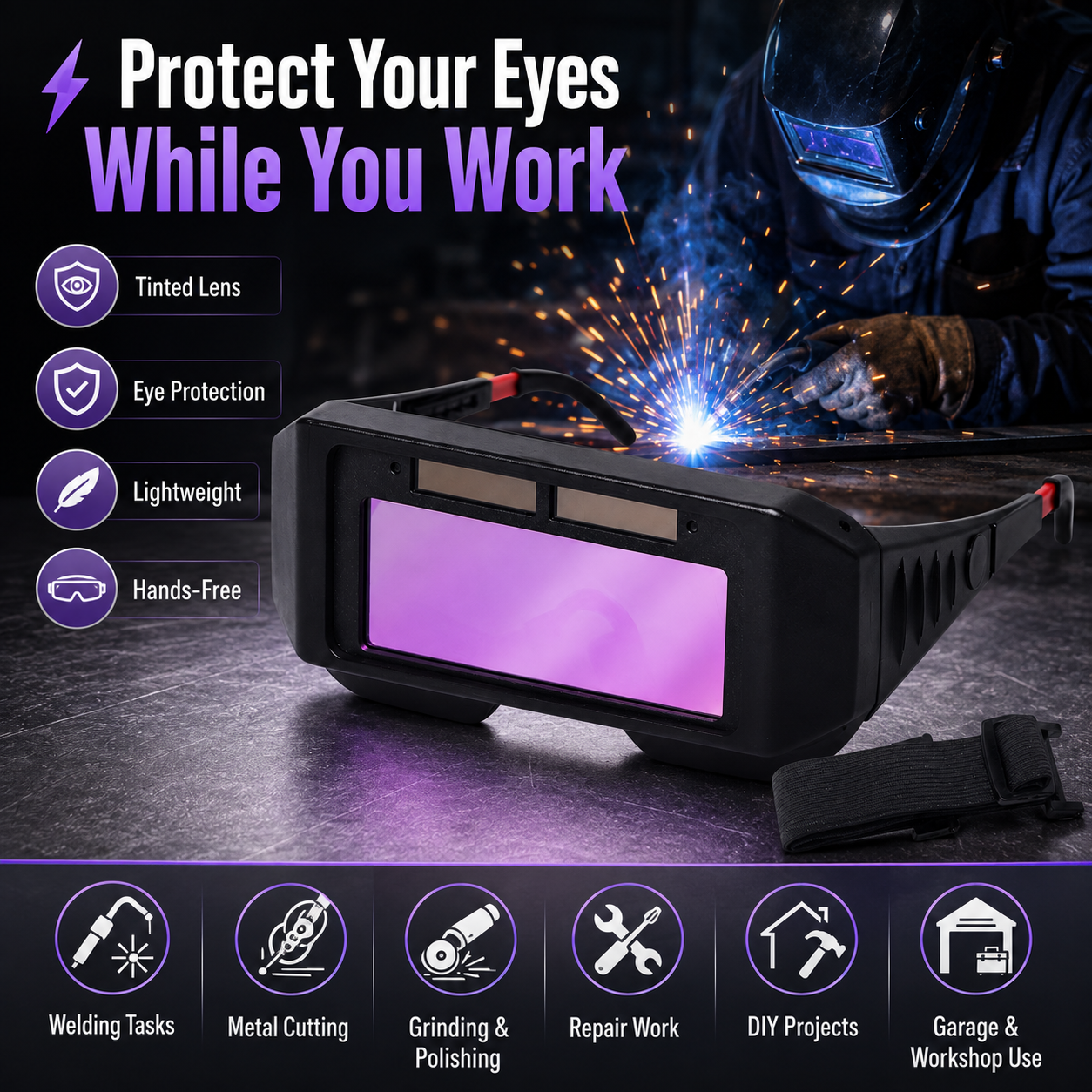 📢📢50% OFF !! ⏰Welder's Eye Protection Goggles 🥽 thumbnail 3