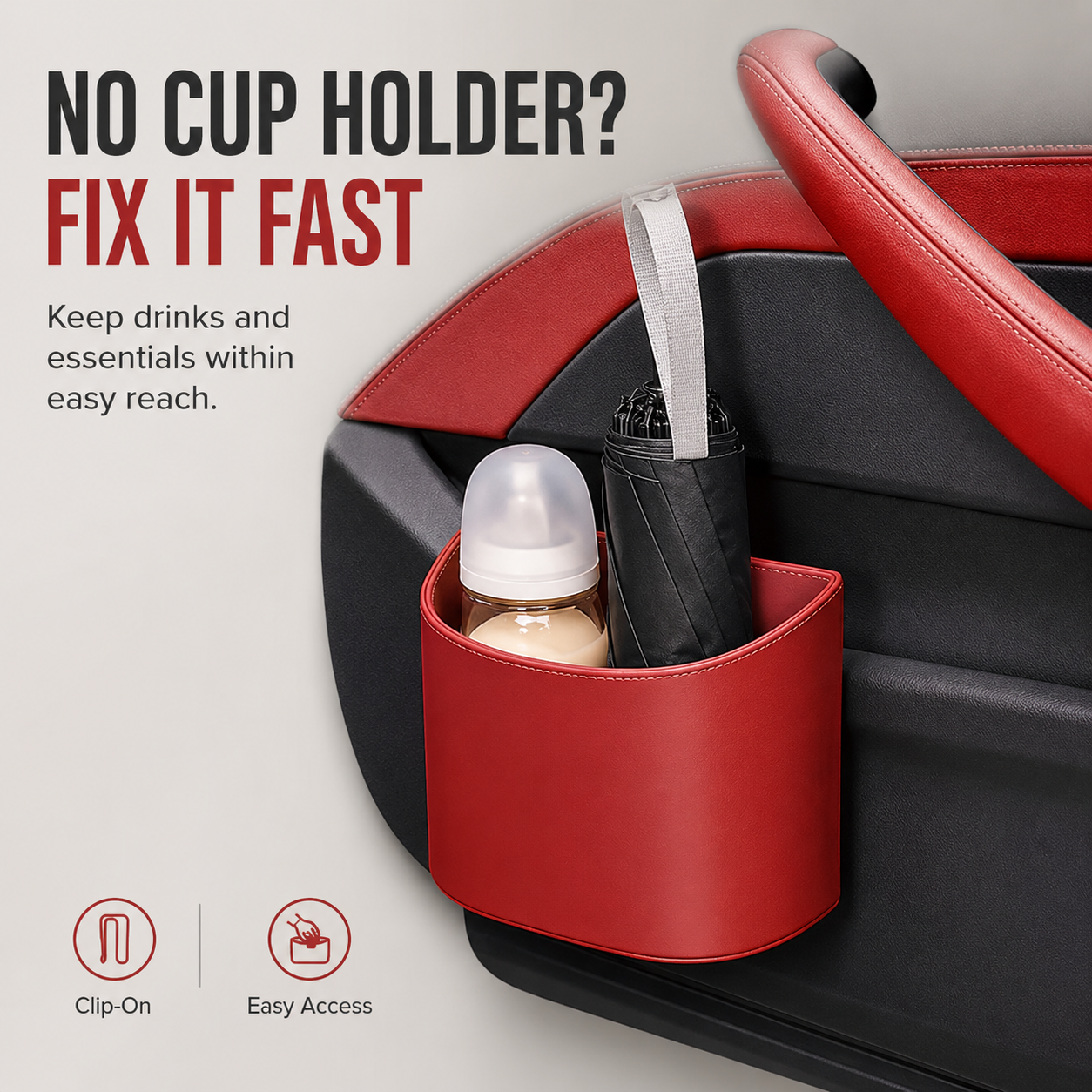 🚗 Car Door Cup Holder & Storage Pocket – Keep Drinks & Phone Within Reach | 49% OFF thumbnail 5