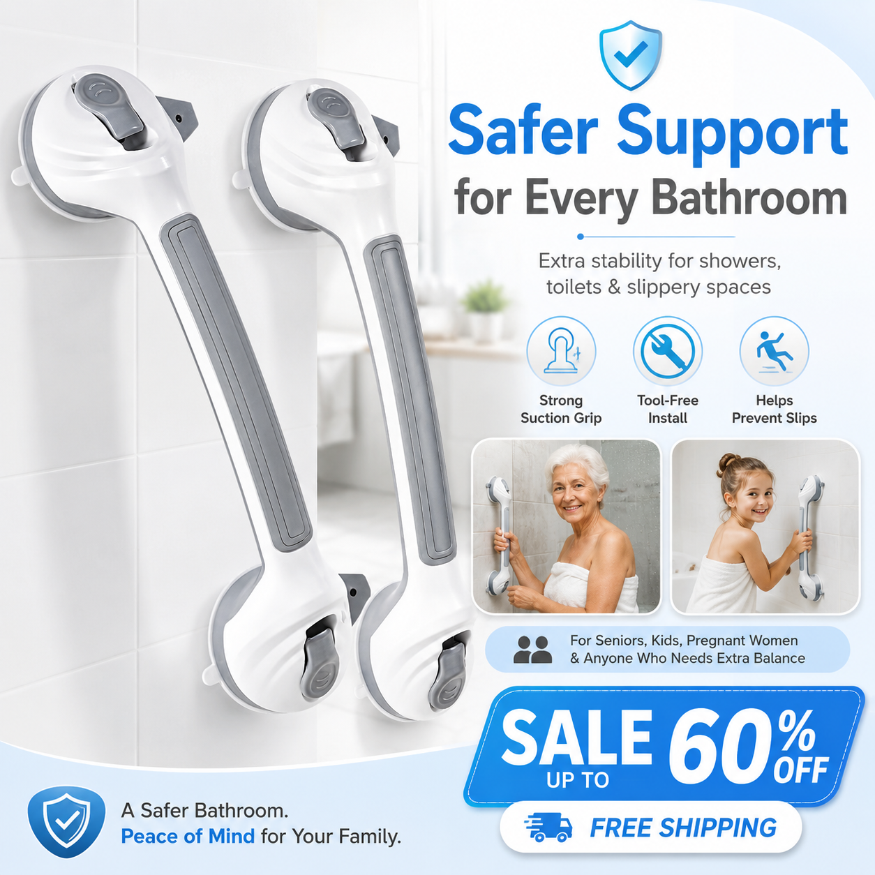 👉 Claim Your 60% Off + FreeShip Now🛡️ Bathroom Stability Support Handle 🚿 - Image 1