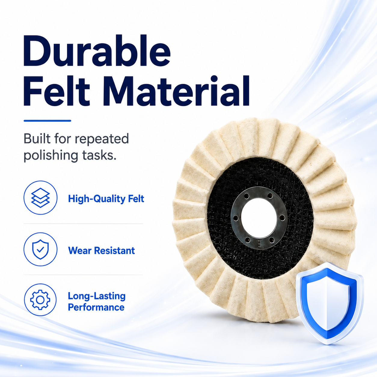 🛡️ Trusted by 50,000+ Customers | Multi-Purpose Wool Polishing Disc for Marble & Stone thumbnail 9