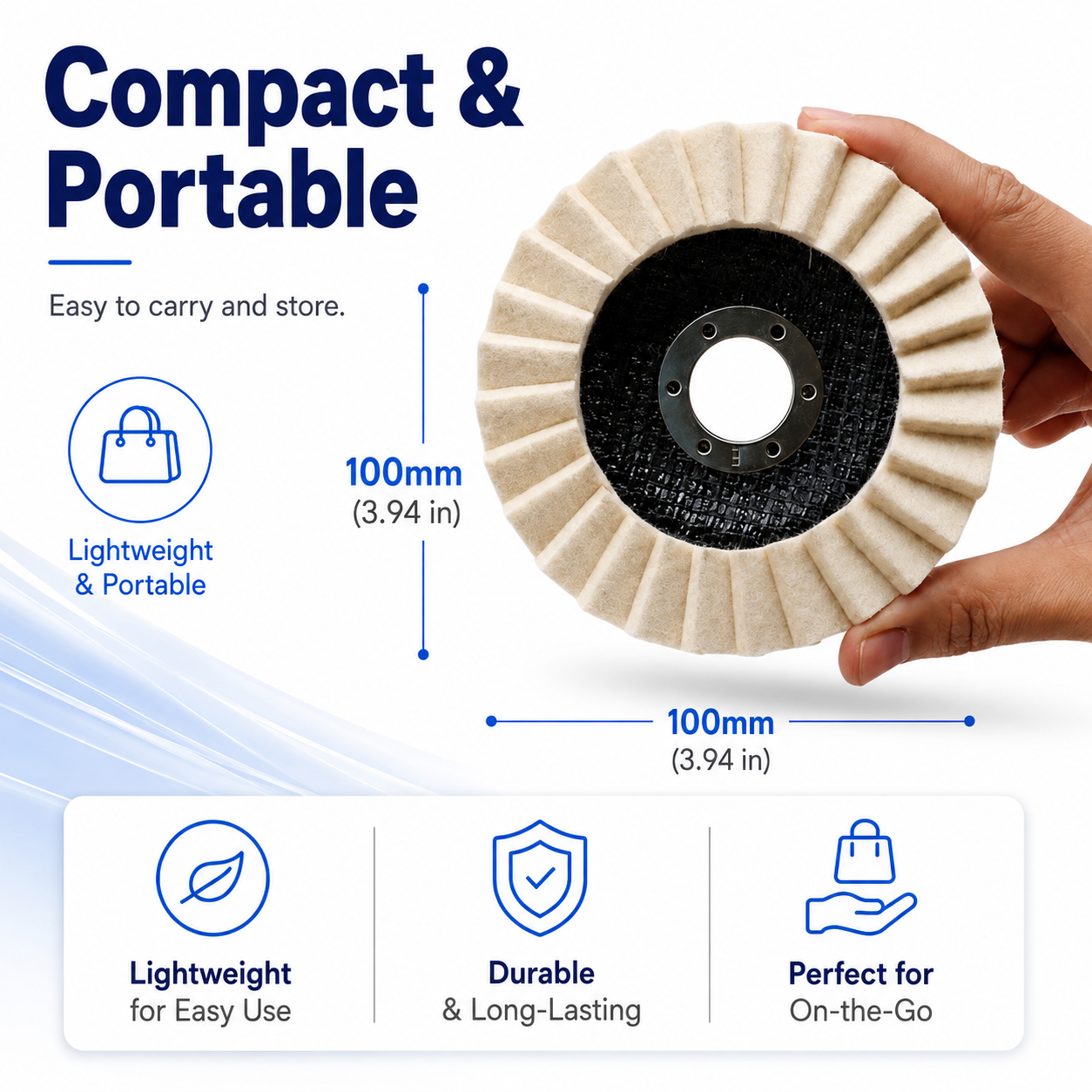 🛡️ Trusted by 50,000+ Customers | Multi-Purpose Wool Polishing Disc for Marble & Stone thumbnail 10