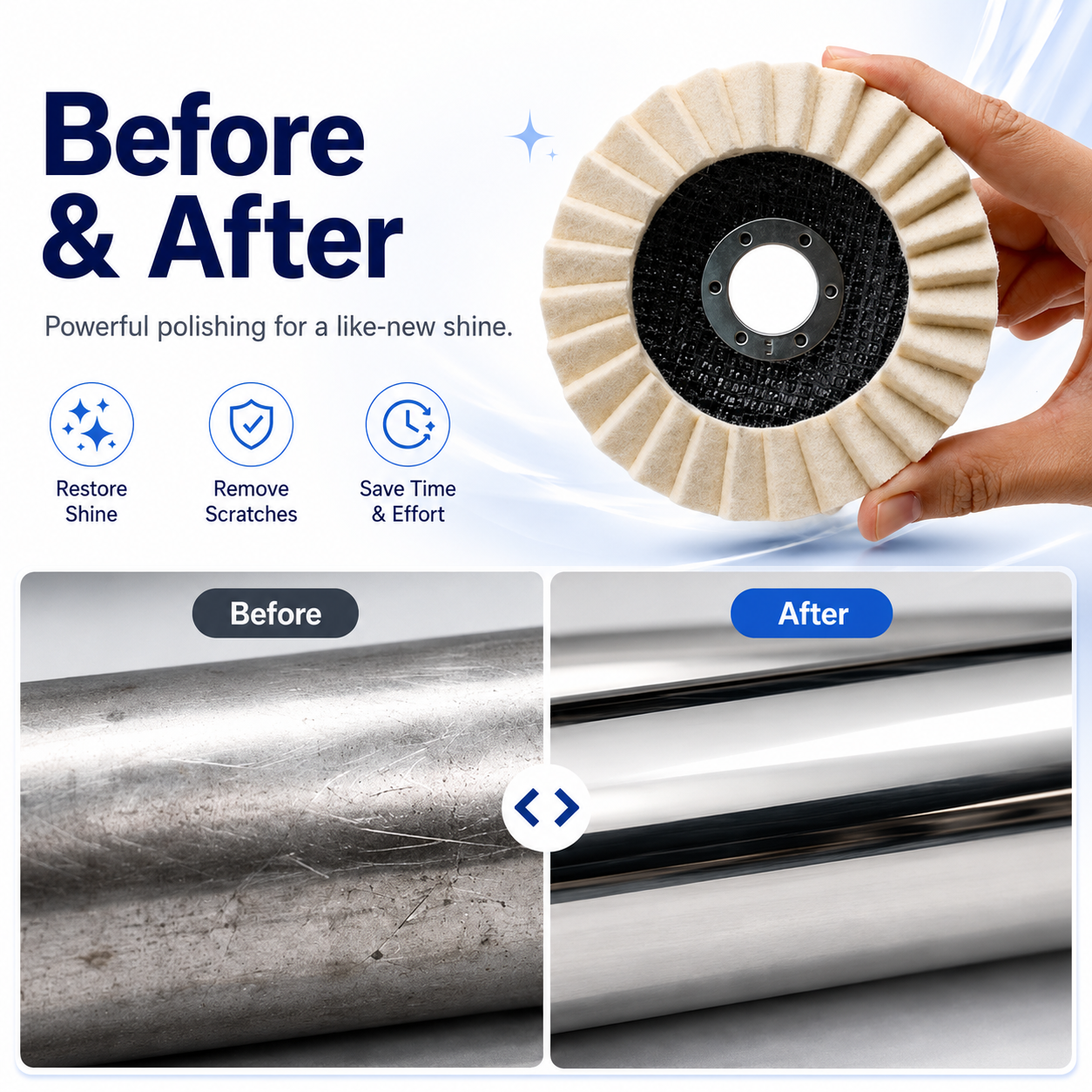 🛡️ Trusted by 50,000+ Customers | Multi-Purpose Wool Polishing Disc for Marble & Stone thumbnail 2