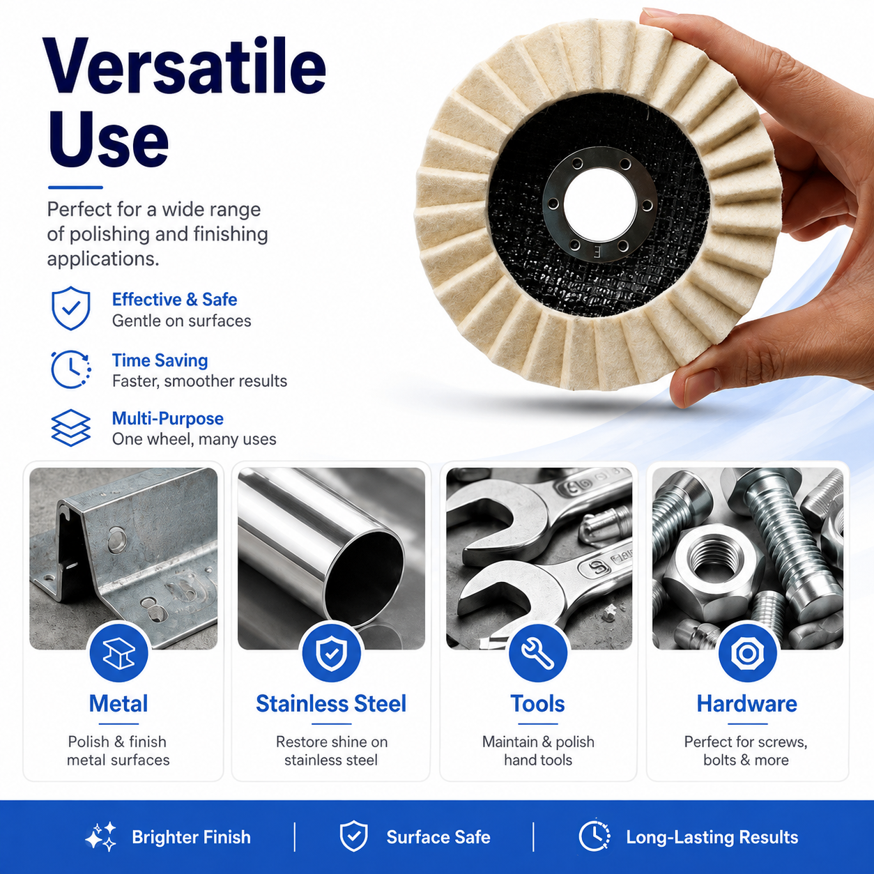 🛡️ Trusted by 50,000+ Customers | Multi-Purpose Wool Polishing Disc for Marble & Stone thumbnail 4