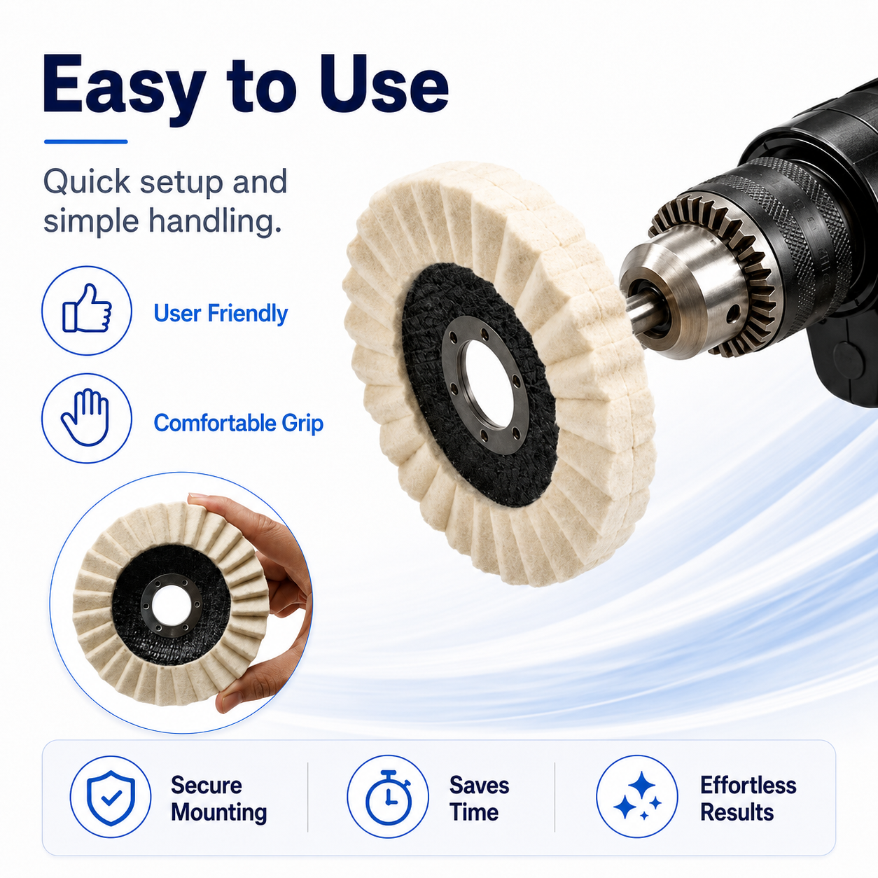 🛡️ Trusted by 50,000+ Customers | Multi-Purpose Wool Polishing Disc for Marble & Stone thumbnail 6